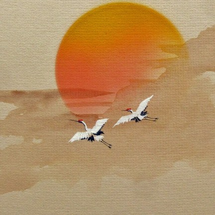 two-cranes-at-sunset