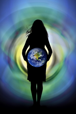 silhouette-of-woman-holding-globe